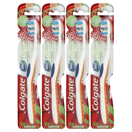 (4 pack) (4 Pack) Colgate 360 Fresh 'N Protect Kids Toothbrush, Soft- 1 Count