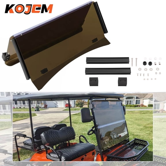 For 2014- UP EZGO TXT Tinted Windshield Windscreen Golf Cart Part Fold Down