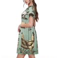 thumbnail image 2 of Disketp Vintage Farm Animals para Vestido de Manga Corta para Mujeres, Vestidos de Verano para Mujeres, Casual y Holgado para la Playa, 2 of 6