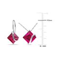 thumbnail image 2 of 7.28 Carat (ctw) Lab Created Ruby Earrings and Pendant Necklace Set in 10K White Gold, 2 of 5