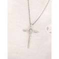 thumbnail image 4 of JewelersClub Opal Cross Necklaces for Women – Sterling Silver Cross Necklace for Women .925 Sterling Silver Cross with White Diamond Accents – Hypoallergenic Cross Pendant, 4 of 5
