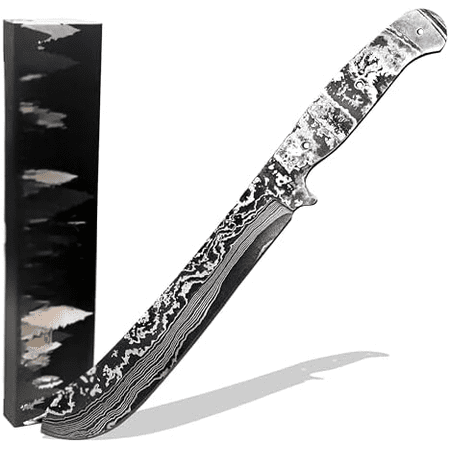 Custom Hand Forged Damascus Steel Blank Knife kit Cleaver Hunting Knives Damascus Blade Billet Handmade DIY Knife Making Supplies Fixed Blade Full Tang$$Other