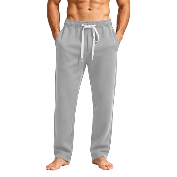 cocolona Mens Street Casual Plus Size Sweatpants Elastic Waist Straight Wide Leg Gym Workout Running Pants with Pockets
