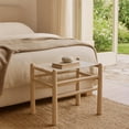 thumbnail image 3 of Meridian Furniture Santos Beige Vegan Leather Upholstered Bench, 3 of 17