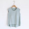 thumbnail image 1 of SDNall Blouse Femme Unie Décontractée Mode Col Rond Régulière Sans Manches Vêtements de Nuit Hauts, 1 of 9
