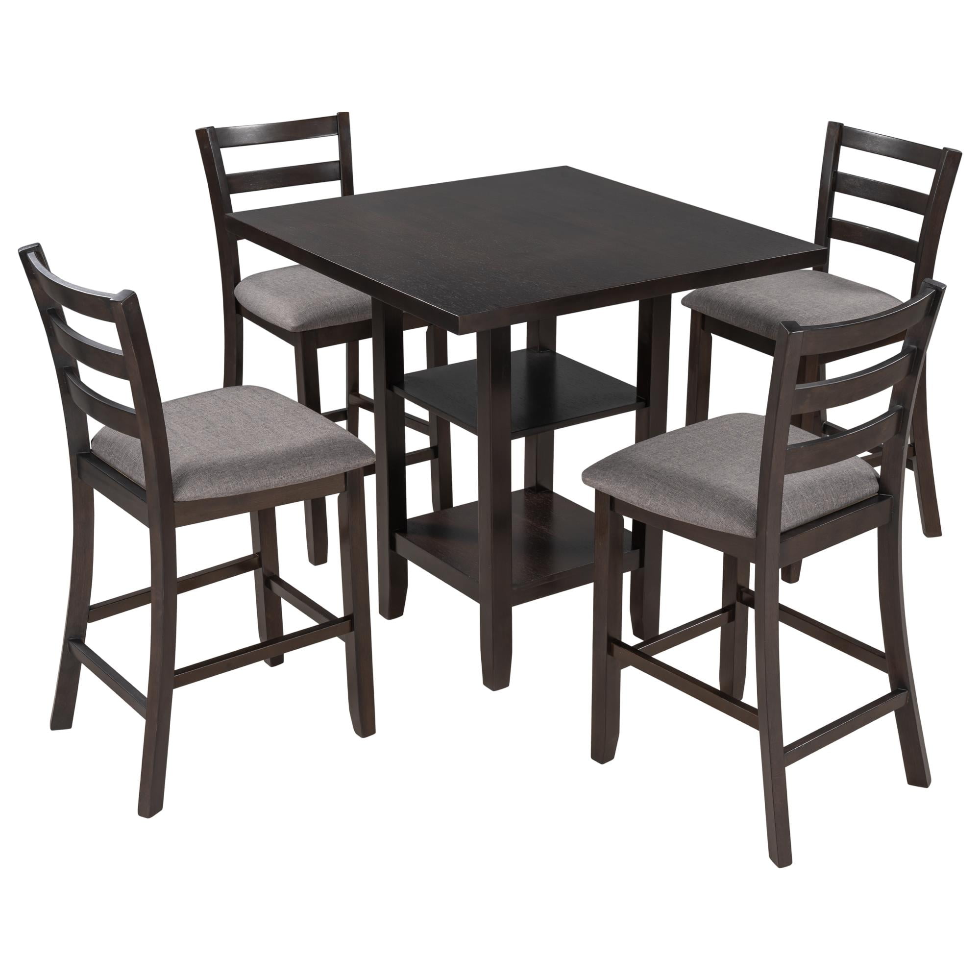 UBesGoo 5 Piece Wooden Dining Table Set,Kitchen Table and Chairs with 2