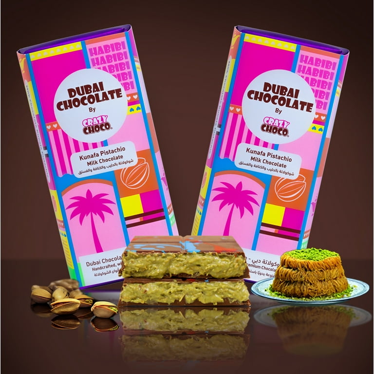 Crazy Choco, Original Dubai Kunafa Pistachio Milk Chocolate Bar