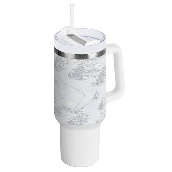 Winter Wonderland Insulated Tumblers 40oz Double-Walled Stainless Steel Water Bottles Car Handle