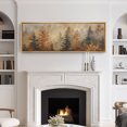 thumbnail image 3 of Large Framed Canvas Print Warm Golden Foliage with Foggy Pine Trees Wall Art Decorative Ready to Hang Painting for Living room Bedroom - 60"x20" Natural Frame, 3 of 7