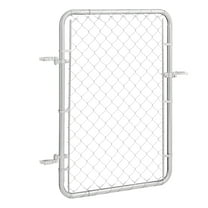 KFFKFF Chain-Linked Fence Gate 32 x 46 in, Adjustable Chain Link Fence Panel, Suitable for 2-6 ft (W) x 4 ft (H) Garden Fence Gate, Galvanized Fencing Gate for Exterior Property Gate