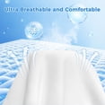 thumbnail image 6 of Aqua Beige Ombre Cooling Blanket for Hot Sleepers, Soft Breathable Cool Summer Blanket for Night Sweats, Modern Abstract Moire Art Geometric Lightweight Ice Silk Bed Throw Blankets All Season 60"x80", 6 of 9