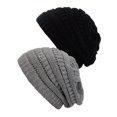 thumbnail image 1 of Bonnet Tricoté pour Femmes (Lot de 2), Noir/gris Clair, 1 of 1