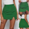 thumbnail image 2 of IROINNID Mini Elastic Waist Skirt For Women Fashion Drawstring High Waist Irregular Solid Color Skirt, 2 of 9