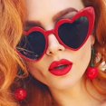 thumbnail image 3 of Women Vintage Heart Shaped Sunglasses Anti-glare Sun Blocking Glasses For Women Girl(rose A), 3 of 4