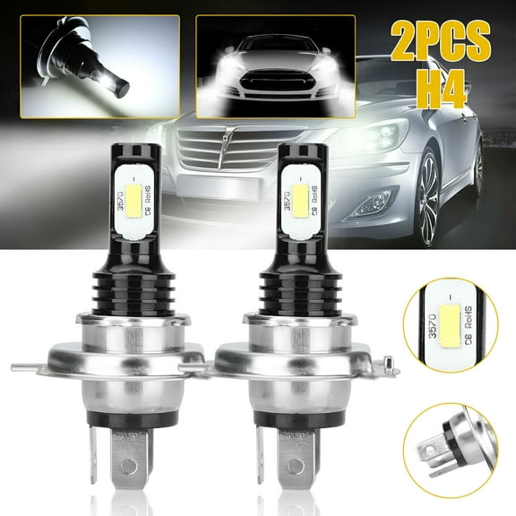HIBIBUD 2Pcs LED Bulbs H4 Super Bright White 9003 HB2 CSP LED Headlight Kit High Low Beam Bulb White 6000K Car Lights Accessories