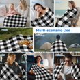 thumbnail image 5 of Black White Plaid Cooling Blanket,Lightweight Breathable Summer Throw Blanket with Double Sided Cold Effect,Gradient Geometric Buffalo Checkered Picnic Blankets Bed Sheet for Hot Sleepers 40"x60", 5 of 8