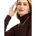 thumbnail image 3 of SSLR Turtleneck Crop Tops for Women Long Sleeve Shirts Mock Neck Base Layer Tops, 3 of 8