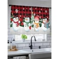 thumbnail image 5 of Cute Snowman Sheer Curtains 45 Inch Long 2 Panels, Snowflake Winter Red Plaid Christmas Light Filtering Rod Pocket Semi Sheer Curtains, Sheer Voile Drapes for Living Room Bedroom, 52"x45", 5 of 5