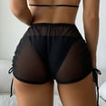 thumbnail image 3 of Women's Solid Mesh Cover Up Pants Beach Shorts S-XXL, 3 of 9