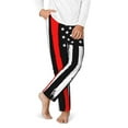 thumbnail image 2 of Yiaed Firefighters USA Flag Print Teenagers' Lounge Pants, Loose PJ Bottoms, Long Pajama Pants for Men-Large, 2 of 6