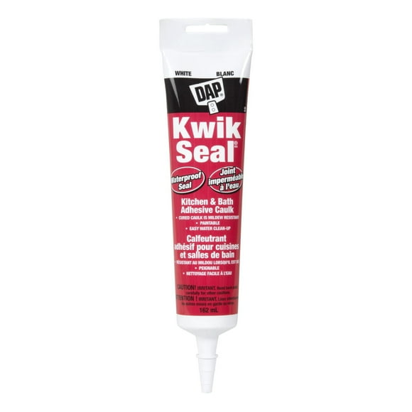 Calfeutrant adhésif DAP Kwik Seal pour baignoires et carreaux de céramique en blanc Calfeutrant adhésif DAP Kwik Seal 162 ml