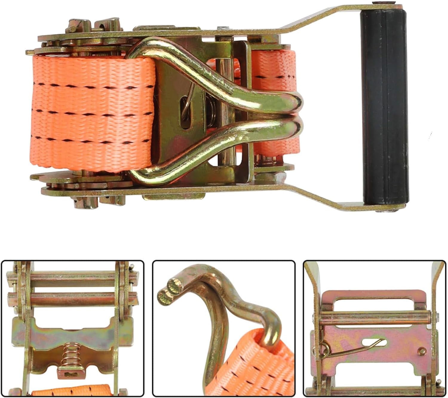 Handdo 10 Pack Ratchet Straps 1.5 Inches x 15 Feet 4000Lbs J Hook Heavy Duty Tie Downs