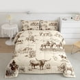 thumbnail image 2 of Homewish Western Cowboy 3 Pieces Queen Comforter Set for Female Men,Farmhouse Horse Cow Ultra Soft Bedding Sets,Retro Vintage Bedding Comforter Set,Microfiber Bedroom Decor,Reversible, 2 of 8