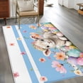 thumbnail image 2 of 2.7'x5' Area Rugs, Spring Easter Sheep Indoor Outdoor Area Rug for Living Room Bedroom, Colorful Eggs Floral Botanical Blue Striped Bathroom Rugs Kitchen Floor Carpet Mats Home Decor Aesthetic, 2 of 8