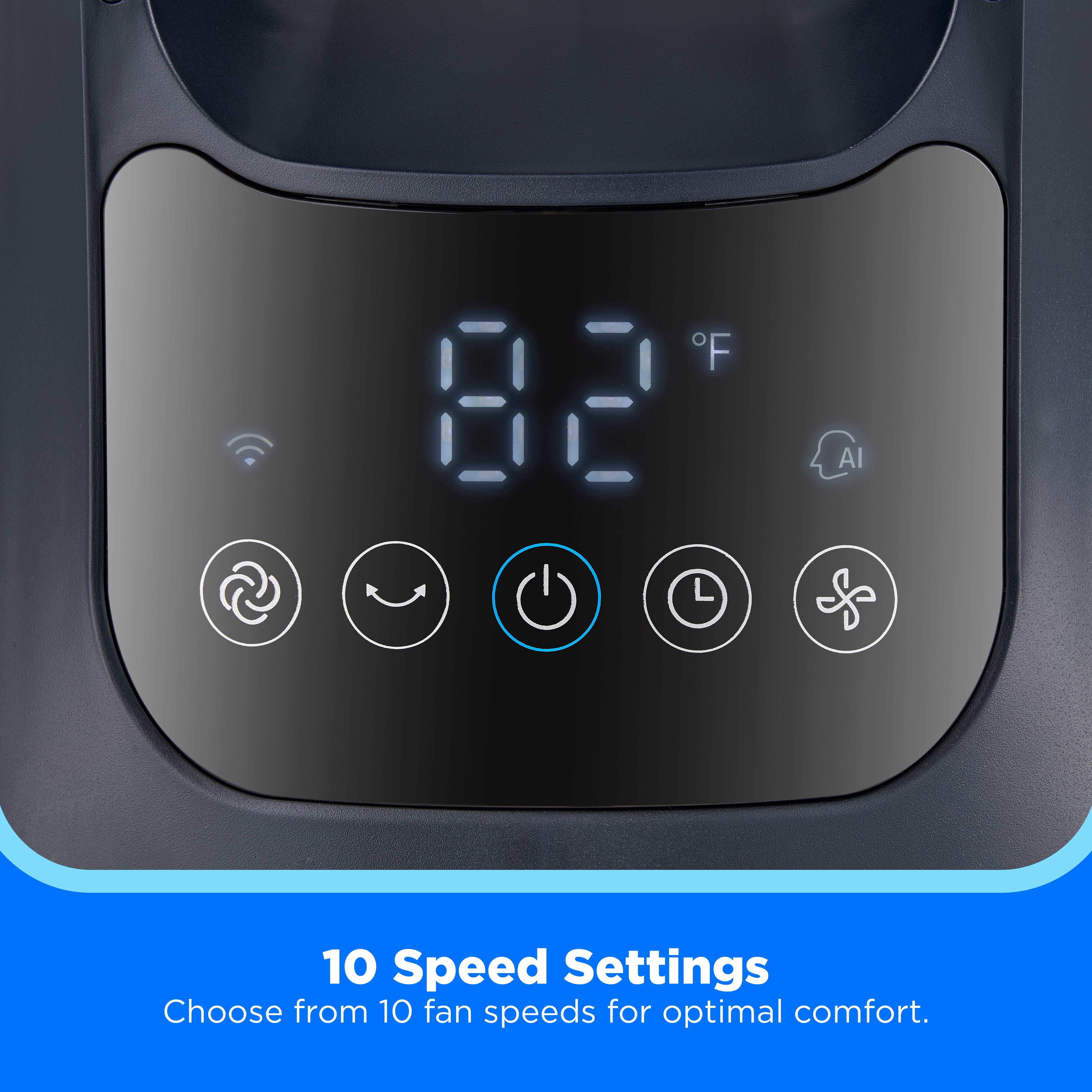 Midea 41-Inch Bladeless Tower Fan & HEPA Purifier, Smart WIFI Enabled, Remote, Blue, AMS150-PBW