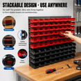 thumbnail image 4 of Nnovaroom 90-Piece Wall Mounted Storage Bins, Plastic Tool Organizer for Small Hardware Parts, Stackable & Mountable Garage System, 4 of 8