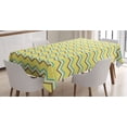 thumbnail image 1 of Ambesonne Yellow Chevron Tablecloth Rectangular Table Cover, Retro Zigzag, 60"x90", Charcoal Grey Sky Blue, 1 of 3