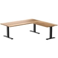 thumbnail image 2 of Desky Zero Hardwood L-Shape Office Desk - Natural Walnut / 72 X 30 X 70 X 24 Inches / Matte Black, 2 of 7