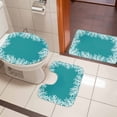 thumbnail image 4 of Aqua Coastal Coral Bath Mat 3 Piece Bathroom Rug Set, White Ocean Marine Sea Nautical Beach Non Slip Bath Rug Contour Mat and Toilet Lid Cover, Absorbent Shower Mats Soft Bath Rugs and Mats Sets, 4 of 8
