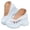 White, variant on Women's Low Top Wedge Platform Knit Loafers Floral Embroidered Wide Width Breathable Mesh Slip On Casual Shoes White Size 8