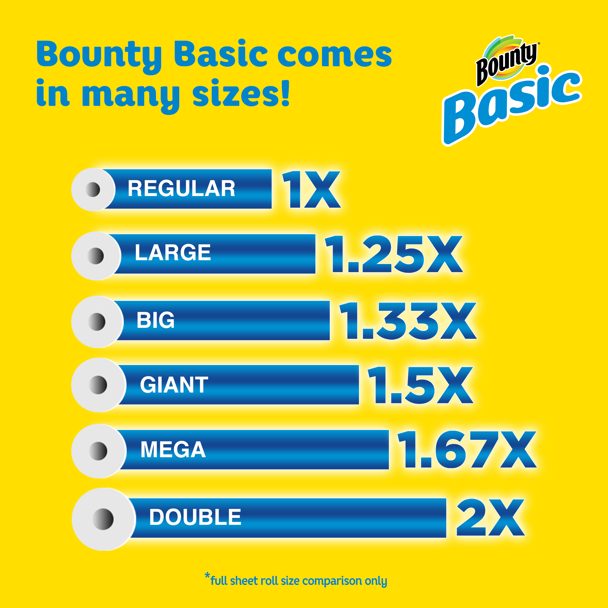 Bounty Basic Select-A-Size Paper Towels, Winter Print, 6 Big Rolls = 8 Regular Rolls