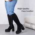 thumbnail image 5 of LOVE STEETLY Women's Extra Wide Calf Knee High Boots True Wide Width Platform Chunky Heeled Gogo Boots Rounded Toe Tall Boot for Women., 5 of 6