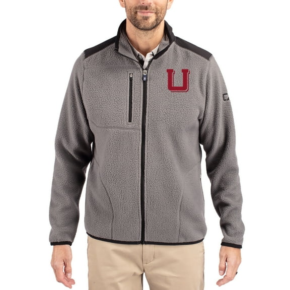 Men's Cutter & Buck Gray Utah Utes Cascade Eco Fleece Full-Zip Jacket