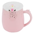 thumbnail image 3 of Taza de cerámica con patrón de dibujos animados, taza de café con agua y tapa, cuchara para uso en el hogar y la Oficina, color rosa, 3 of 14
