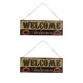 thumbnail image 2 of Letrero para puerta delantera, 2 uds., tablero de madera con letrero de bienvenida de girasol de Halloween, letrero de bienvenida de madera construido para precisión, 2 of 9