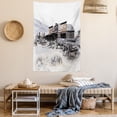 thumbnail image 2 of Western Tapestry, Old Wooden Wagons from 20's in Ghost Town Antique Wyoming Wheels Artwork Print, Wall Hanging for Bedroom Living Room Dorm Decor, 60W X 80L Inches, Brown White, by Ambesonne, 2 of 5