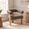 thumbnail image 5 of Usaint 25" Oversized Barrel Accent Chairs, Upholstered Chenille Chairs, Cozy Reading Chairs for Living Room, Bedroom & Apartment, Set of 2, Brown, 5 of 11