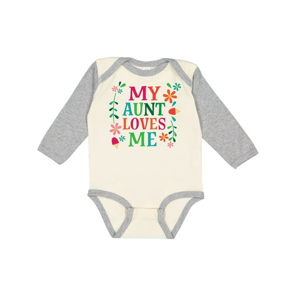 Inktastic My Aunt Loves Me Niece Boys or Girls Long Sleeve Baby Bodysuit
