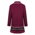 thumbnail image 2 of iiniim Girls School Uniforms Suit Jacket Coat Tops with Shirts Pleated Skirt Anime Sailor Clothings Size 4-14 Burgundy 8-10, 2 of 7