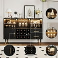 thumbnail image 5 of Garvee 47" Bar Cabinet with LED Lights & Charging Station, Modern Sideboard Buffet Cabinet with Storage Drawers, Wine Rack & Doors, Coffee Bar Table for Living Room, 5 of 7