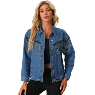DARING DIVA Women's Collarless 3/4 Sleeve Denim Jackets XL Army