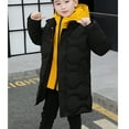 thumbnail image 2 of Mercatoo Windproof Warm Winter Coat for Boys Zip Up Button Quilted Padded Long Puffer Jacket Teen Cold Weather Proof Outerwear, 2 of 9