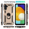 thumbnail image 3 of SaniMore Tri-layer Case for Samsung Galaxy A34 5G 6.6" 2023, 360° Rotating Holder/Kickstand Rugged PC Back + TPU Bumper Magnetic Car Mount Anti-fingerprint Anti-fall Heavy Duty Protective Case, Gold, 3 of 8