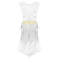 thumbnail image 4 of iiniim Women Metallic Lyrical Dance Dress Lace-Up Sides Split Tunics Dancewear White XXL, 4 of 7