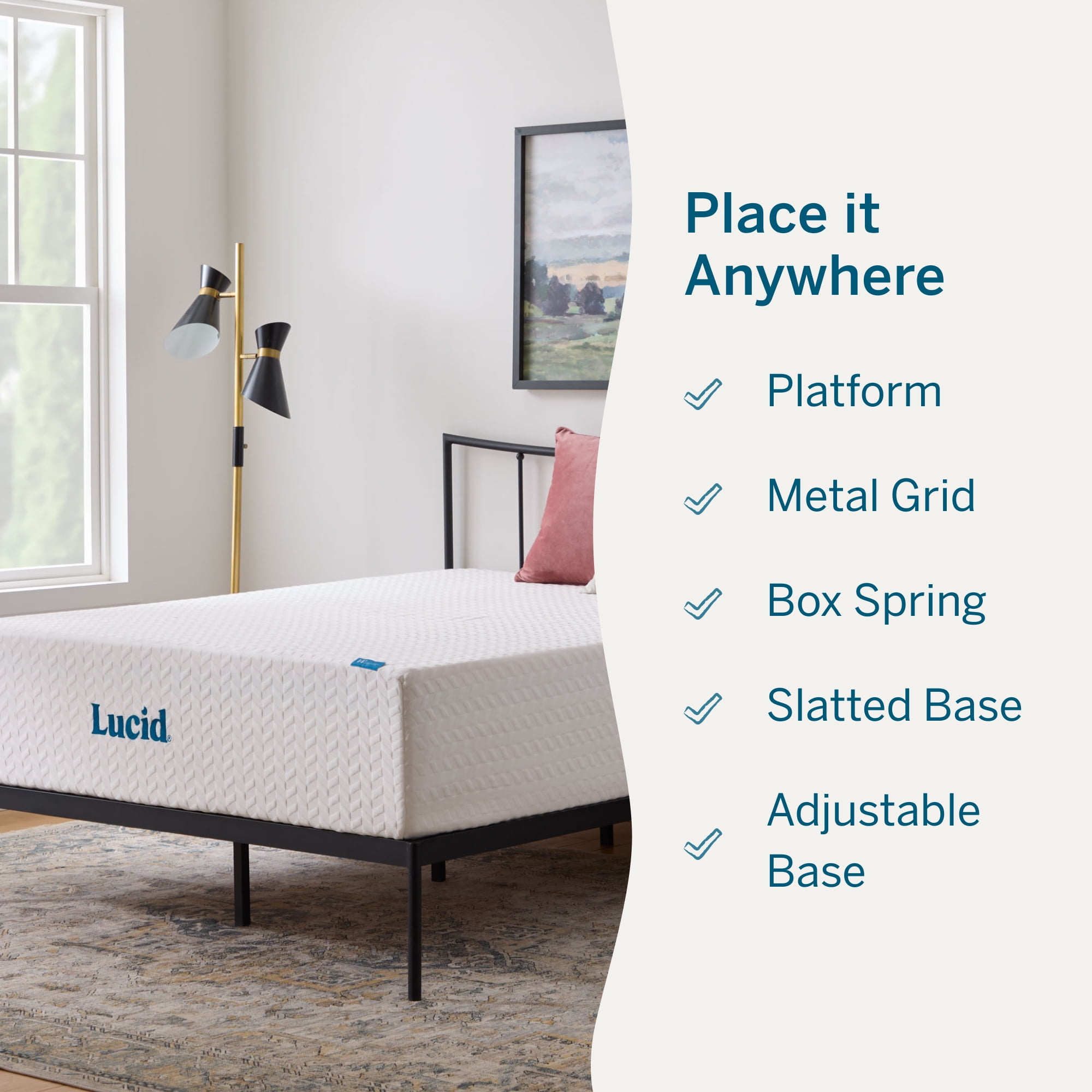 Lucid 14 inch gel memory foam mattress king discount