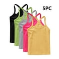 thumbnail image 4 of Eltusu Girls Tank Tops, Y-Back Cotton Soft 5 Pieces Sleeveless Shirts Yellow Size 4-5 T, 4 of 5